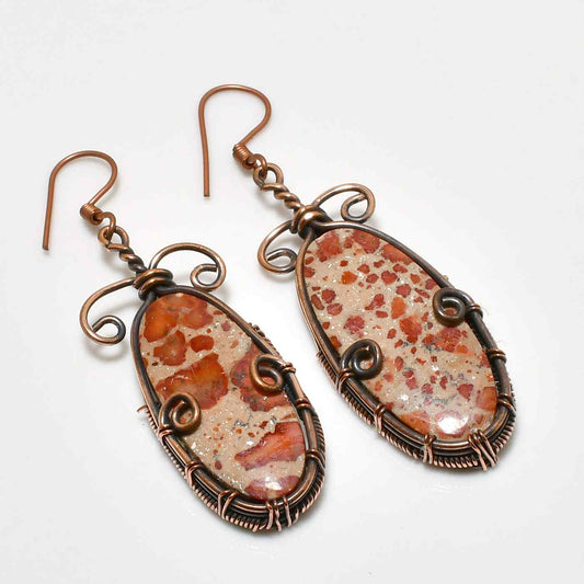 Ember Elegance – Jasper & Copper Earrings