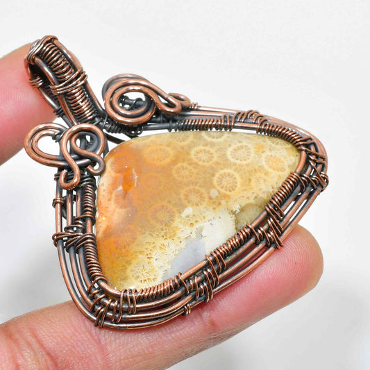 Gaia’s Embrace – Wire-Wrapped Stone Pendant