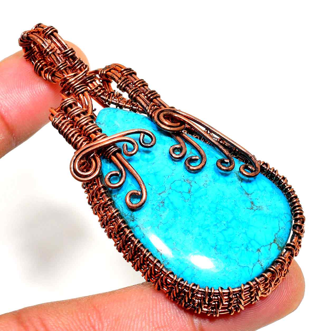 Celestial Harmony – Turquoise Copper Pendant