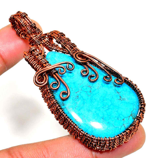 Celestial Harmony – Turquoise Copper Pendant