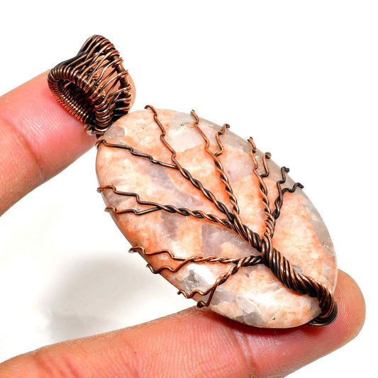 Ezra’s Veil – Natural Stone & Copper Pendant