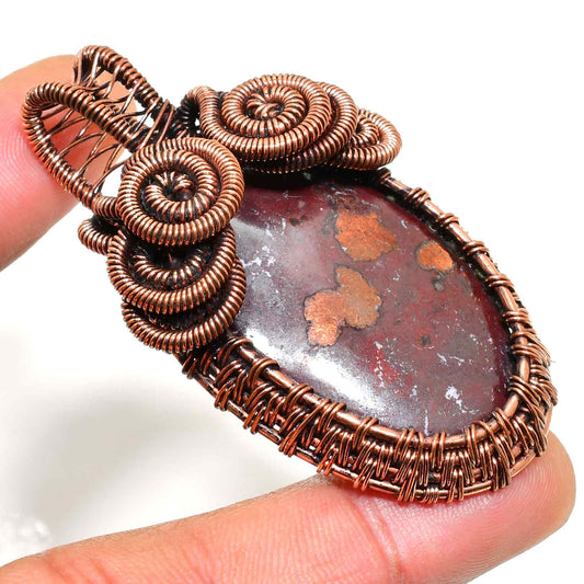Gaia’s Embrace – Jasper & Oxidized Copper Pendant