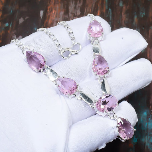 Serene Heart – Rose Quartz Sterling Silver Bracelet