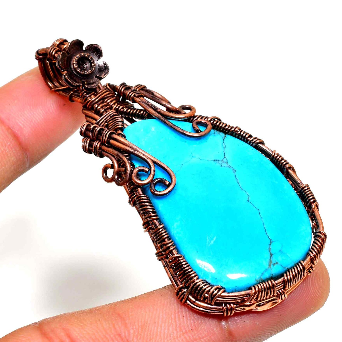 Azure Serenity – Turquoise Copper Pendant