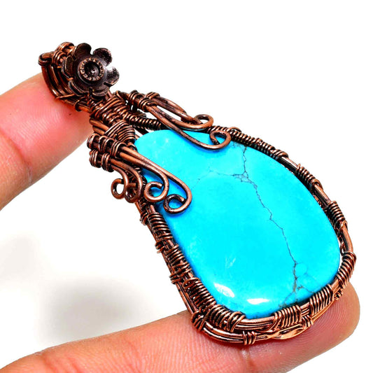 Azure Serenity – Turquoise Copper Pendant