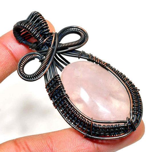 Serenity’s Heart – Rose Quartz Copper Pendant