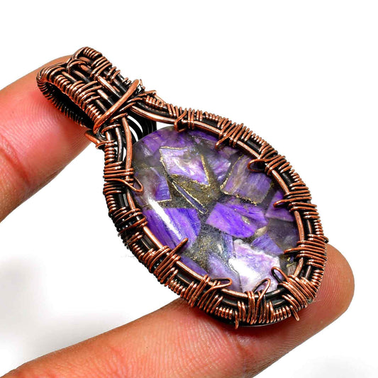 Serenity’s Embrace – Amethyst & Copper Pendant