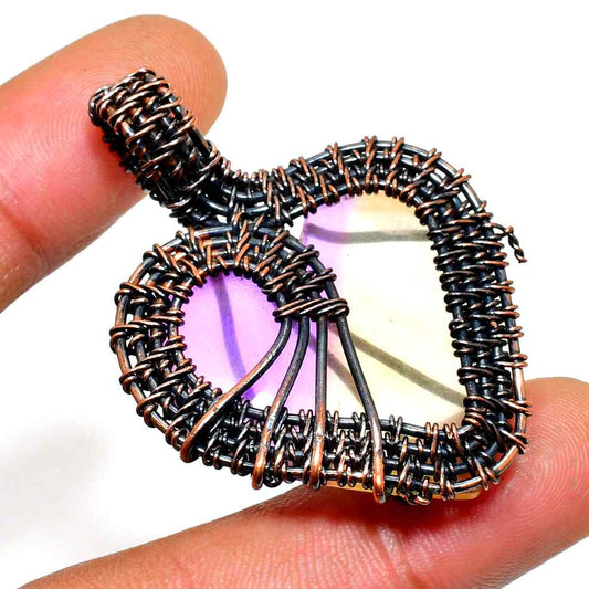 Ezra’s Veil – Handwrapped Amethyst & Copper Pendant