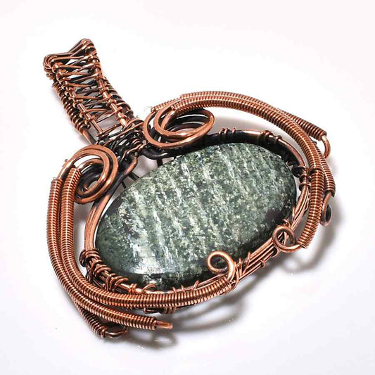 Grounded Grace – Oxidized Copper & Stone Pendant