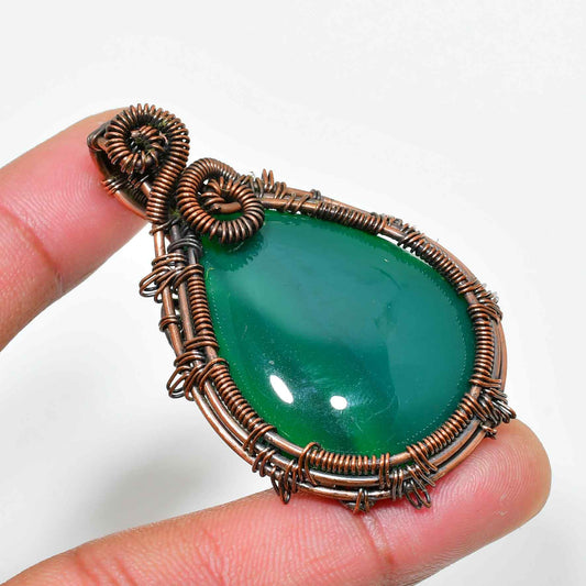 Serenity’s Embrace – Jade & Copper Pendant