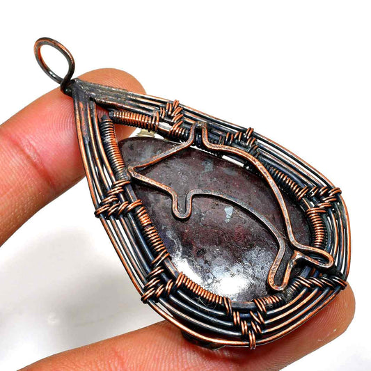 Ocean’s Muse – Dolphin Stone & Copper Pendant