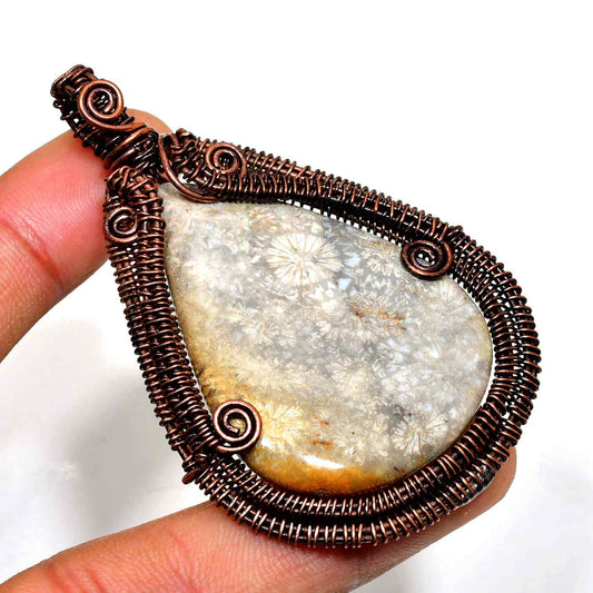 Terra’s Harmony – Copper-Wrapped Stone Pendant