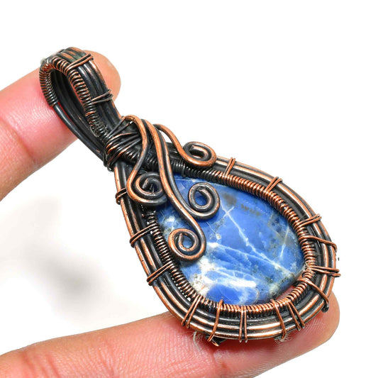 Celestial Harmony – Lapis Lazuli Copper Pendant