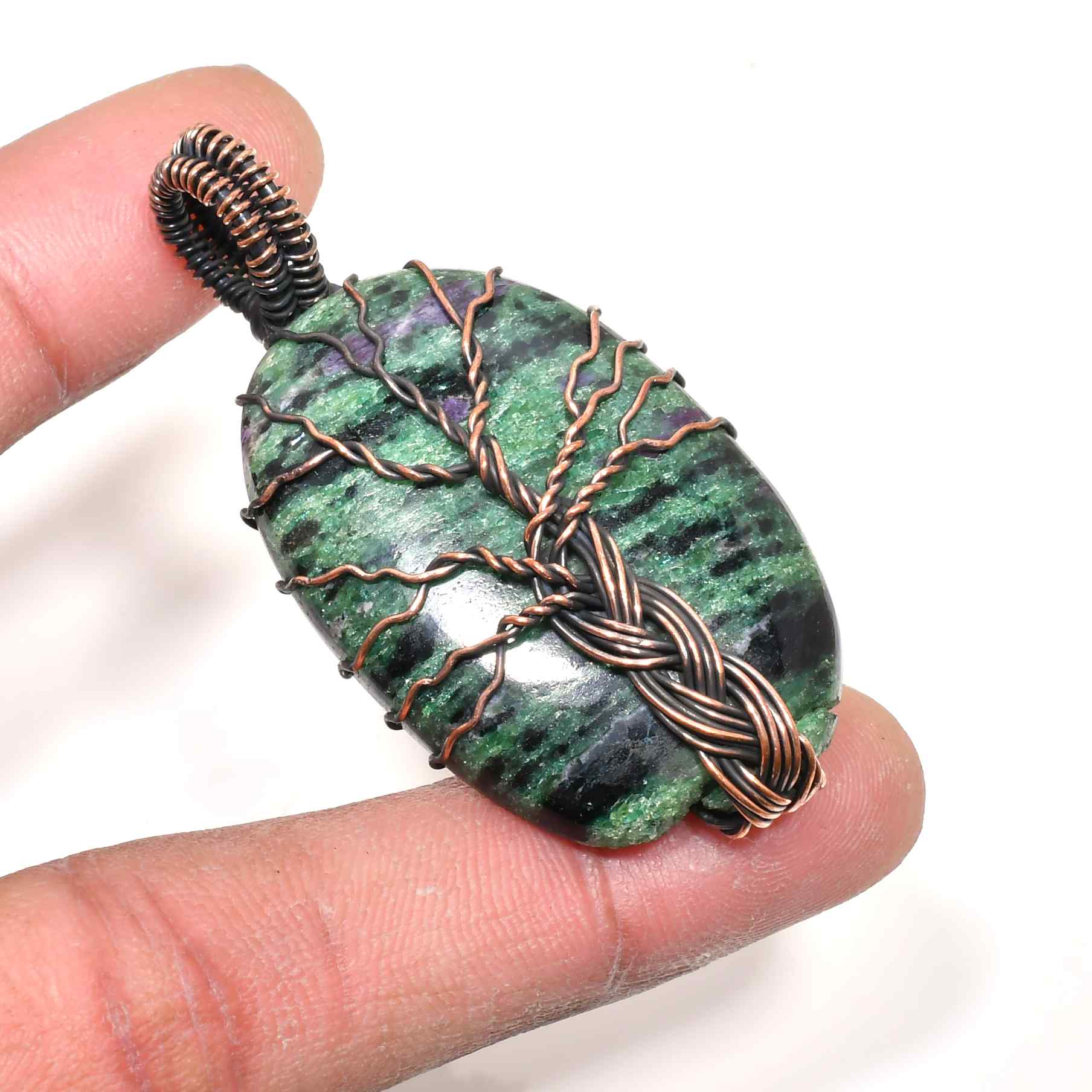 Gaia’s Harmony – Banded Stone Tree of Life Pendant