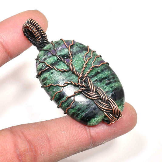Gaia’s Harmony – Banded Stone Tree of Life Pendant
