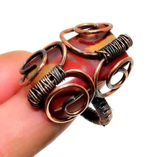 Gaia’s Embrace – Agate & Copper Ring
