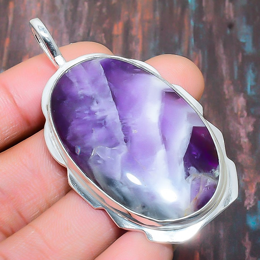 Ezra’s Veil – Handcrafted Natural Amethyst Silver Pendant