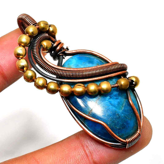 Maia’s Essence – Blue Apatite Copper Pendant