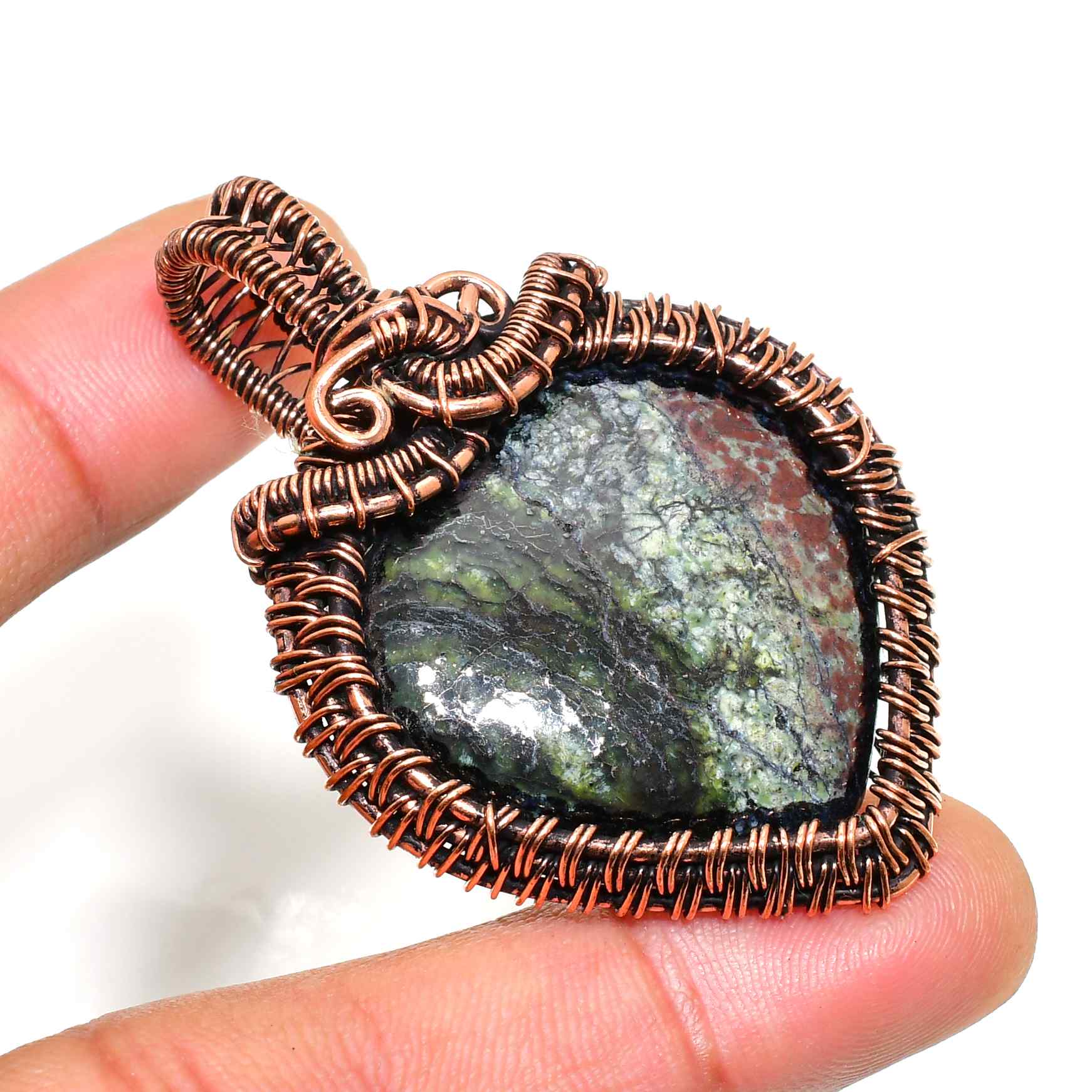 Nature’s Heart – Tree Agate Copper Pendant