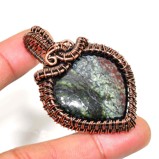 Nature’s Heart – Tree Agate Copper Pendant