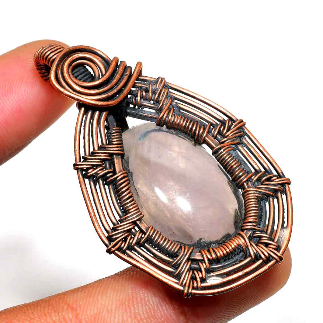 Amethyst Whispers – Wire-Wrapped Copper Pendant