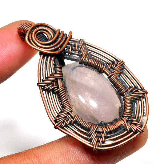 Amethyst Whispers – Wire-Wrapped Copper Pendant