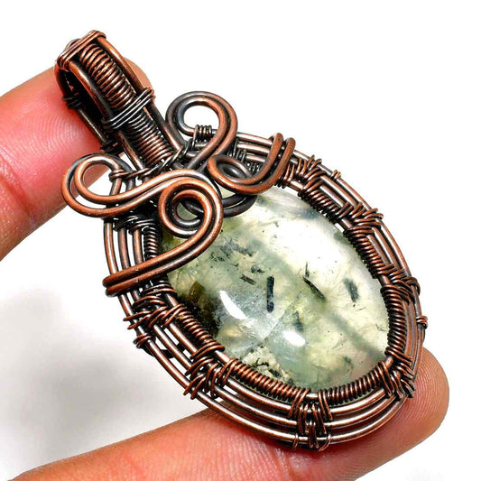 Ethereal Clarity – Quartz & Oxidized Copper Pendant