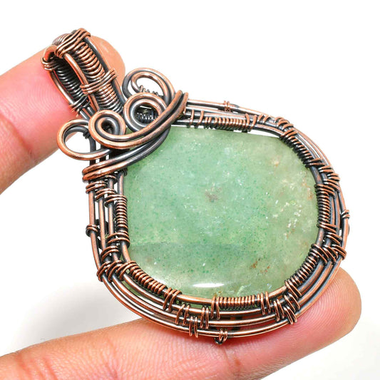 Gaia’s Harmony – Aventurine Copper Pendant