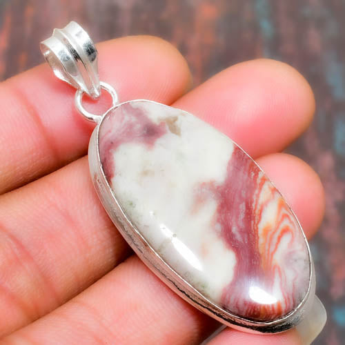 Gaia’s Anchor – Red Lace Agate Sterling Silver Pendant