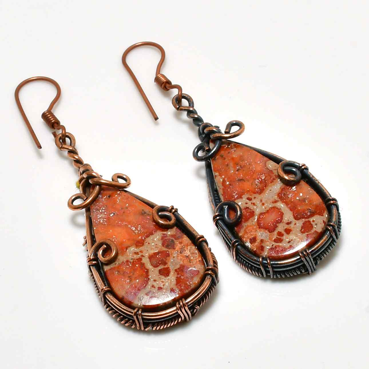 Grounded Glow – Copper & Jasper Earrings