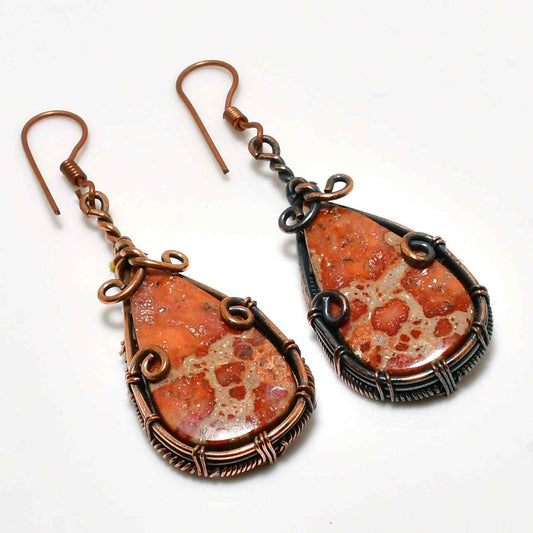Grounded Glow – Copper & Jasper Earrings