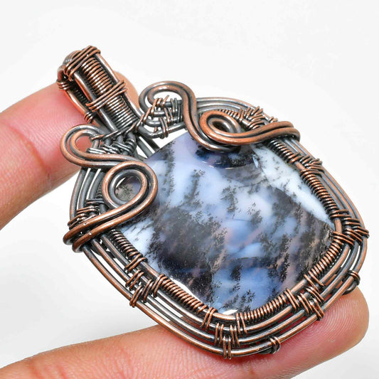 Gaia’s Embrace – Oxidized Copper Agate Pendant