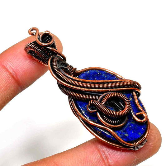Astral Muse – Lapis Lazuli Copper Pendant
