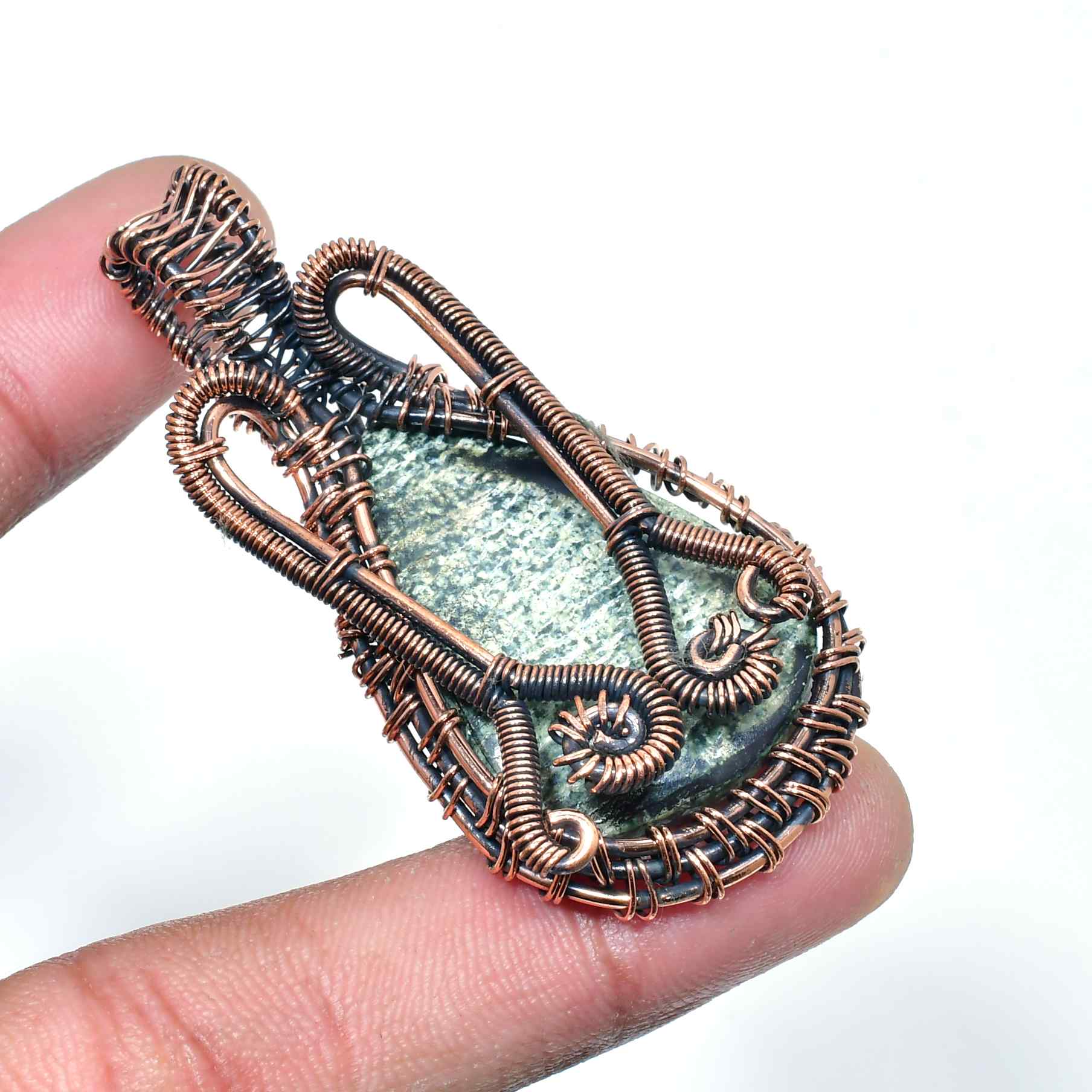 Terra’s Embrace – Raw Stone Copper Pendant