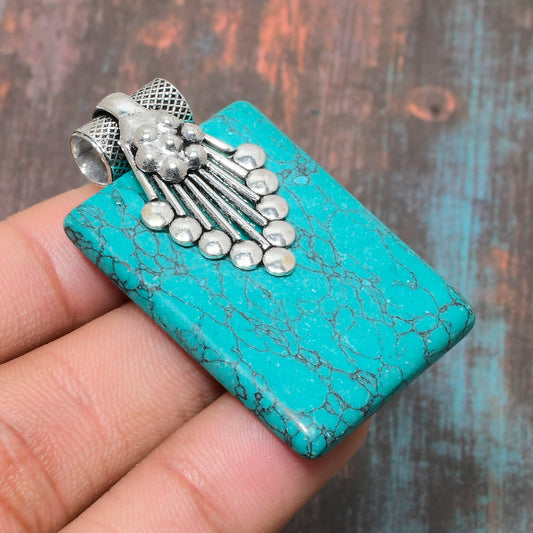 Turquoise Whisper – Sterling Silver Pendant