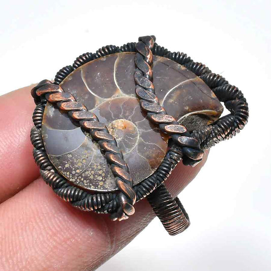 Eternal Spiral – Ammonite Copper Ring