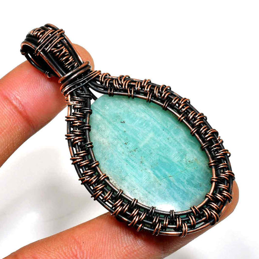 Serenity’s Embrace – Amazonite Copper Pendant