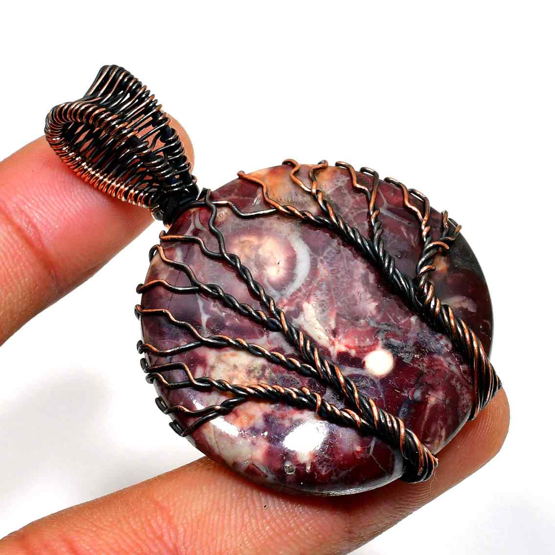 Gaia’s Embrace – Copper Wrapped Agate Pendant
