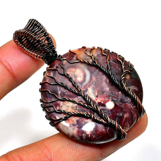 Gaia’s Embrace – Copper Wrapped Agate Pendant