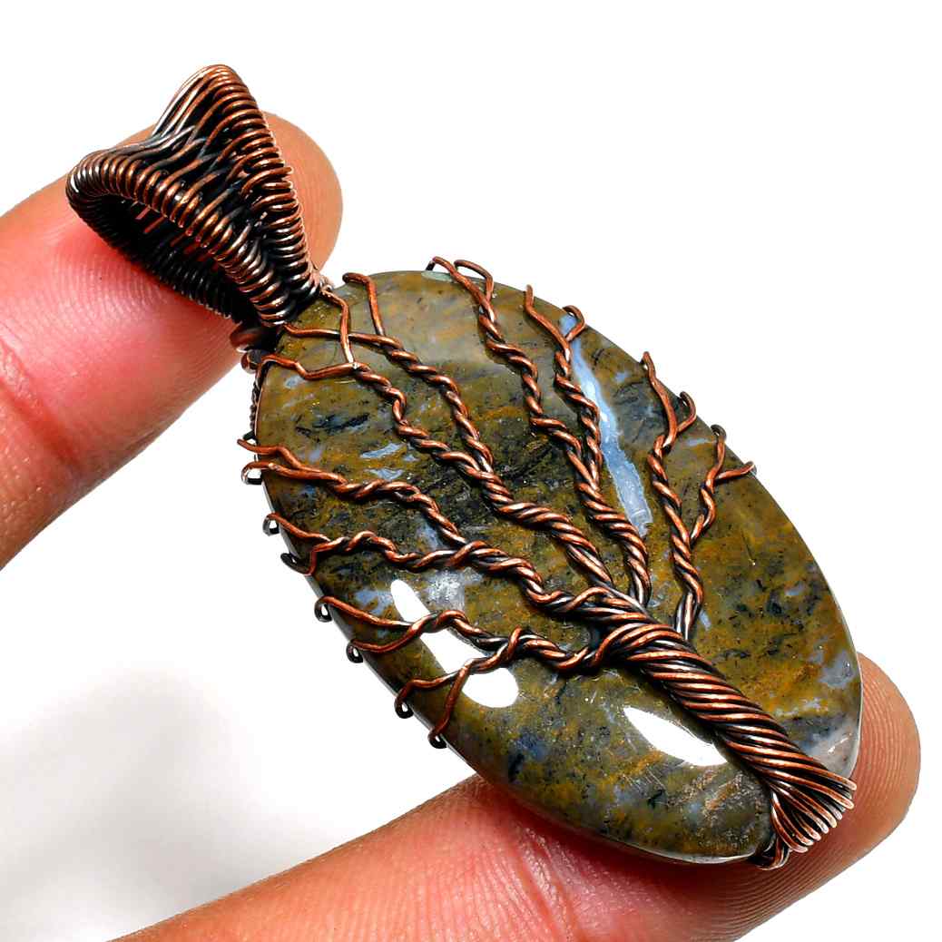 Gaia’s Embrace – Labradorite Copper Tree Pendant