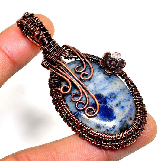 Gaia’s Embrace – Copper-Wrapped Stone Pendant