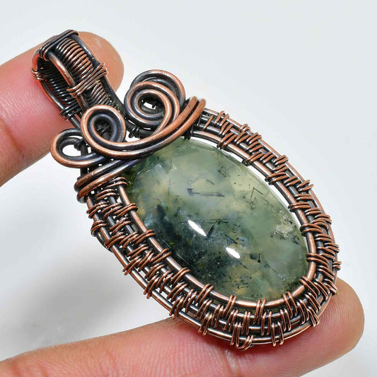 Gaia’s Embrace – Moss Agate Copper Pendant