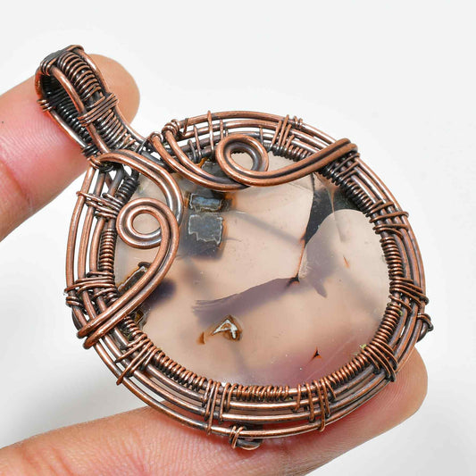 Celestial Whispers – Agate & Copper Pendant