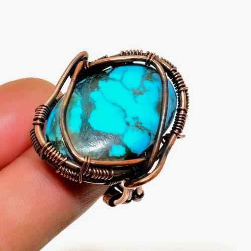 Turquoise Dreams – Copper-Wrapped Turquoise Ring