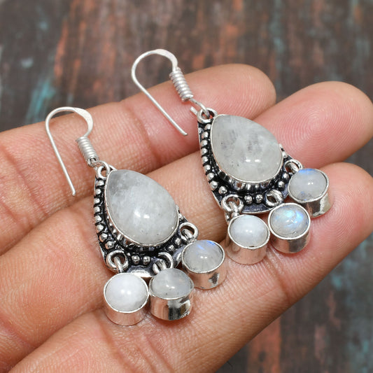 Selene’s Whisper – Sterling Moonstone Earrings