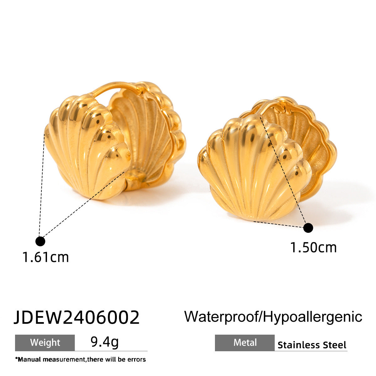 Oceanic Elegance Shell Earrings  - 18K Gold