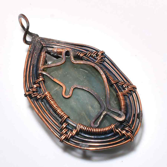 Tidal Harmony – Aventurine Dolphin Copper Pendant