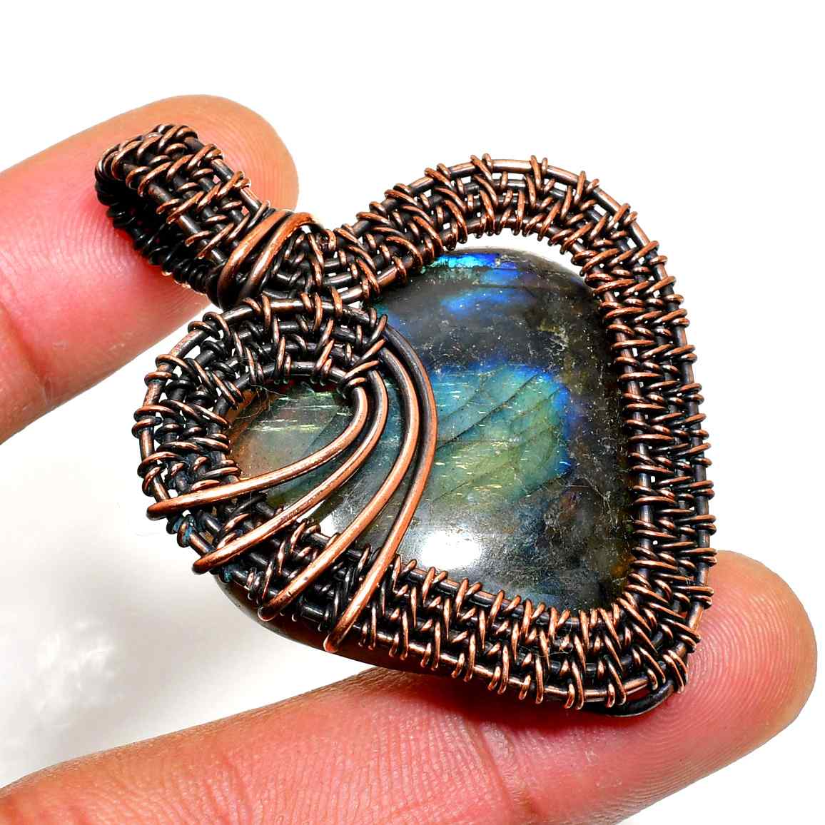 Heart of the Mystic – Labradorite & Copper Pendant