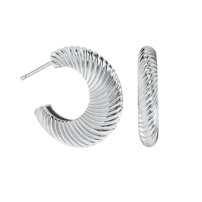 Vintage Oval Textured Earrings