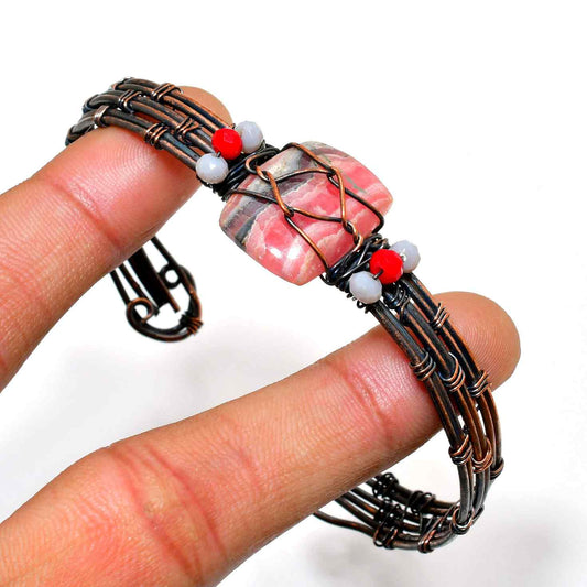 Heartbound Harmony – Rhodonite & Copper Bracelet